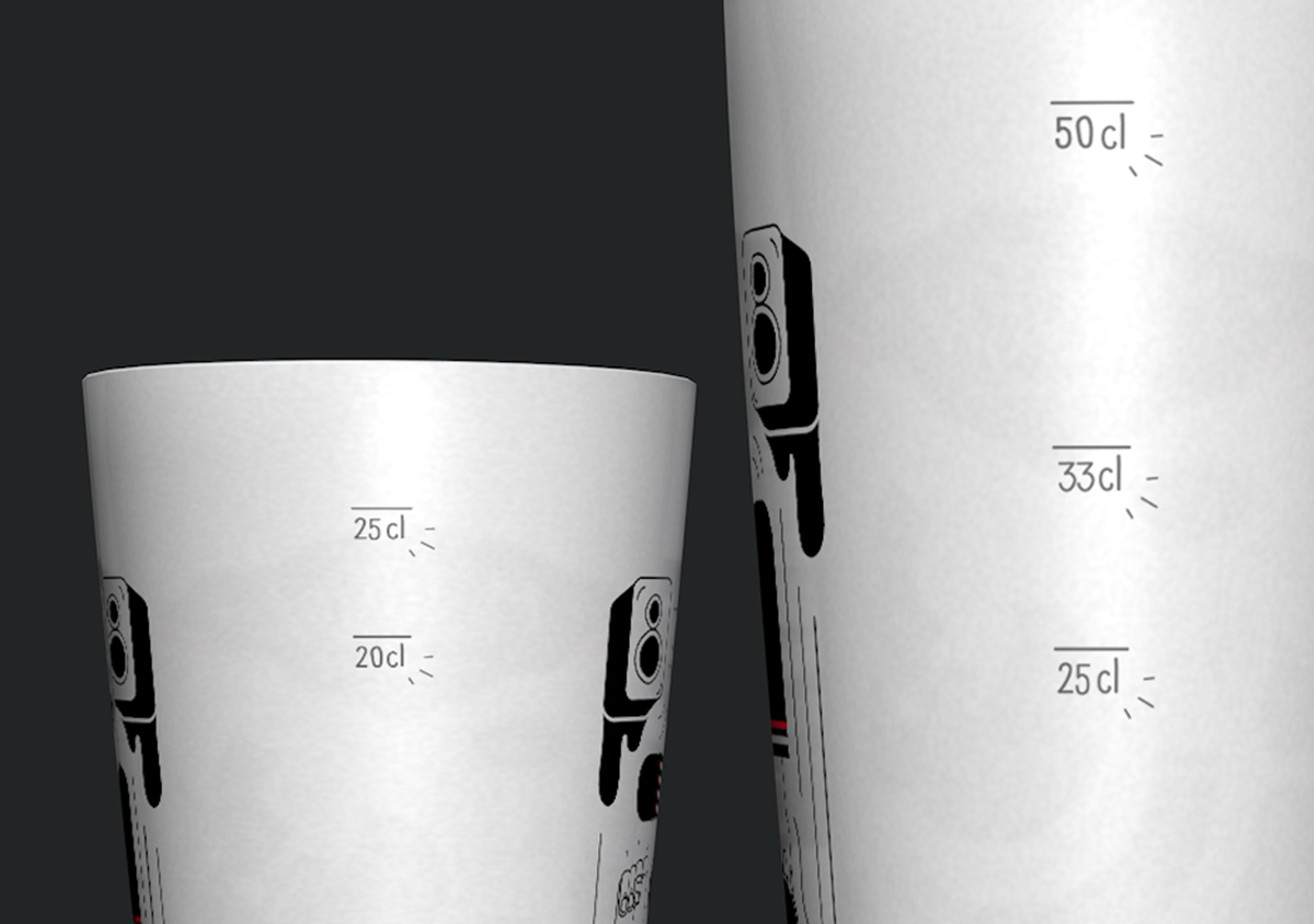 reusable cup graduations design
